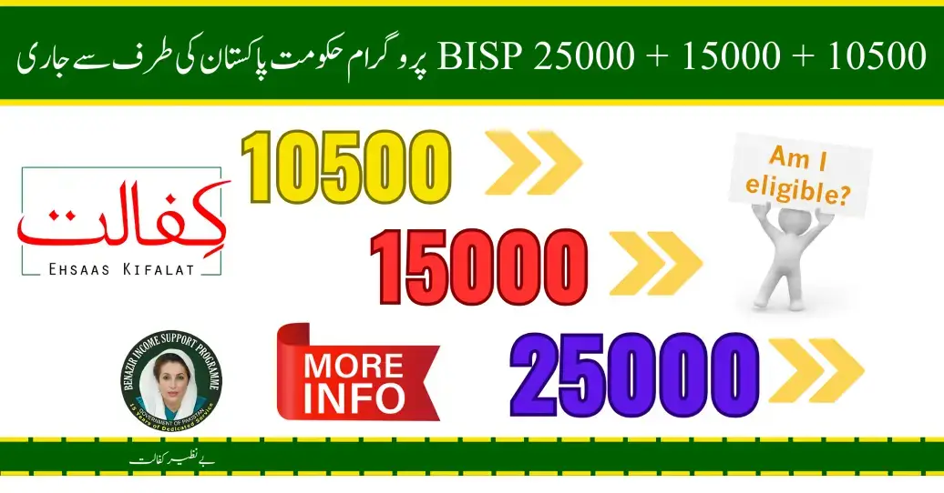 10500 + 15000 + 25000 BISP Program released by Government of Pakistan