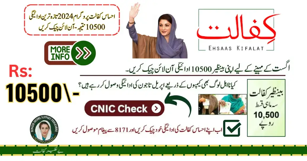 Ehsas Kafalat Program 2024 Latest Payment 10500 August Result - Check Online