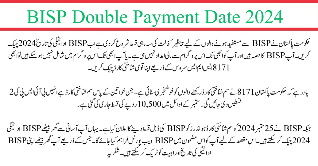 Good News for SIM ID Card Holders - BISP Payment Date 2024